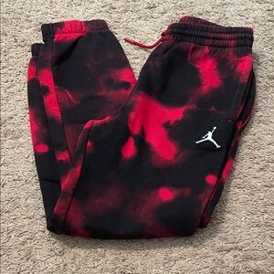 Jordan Kids Black and Red Tie-Dye Joggers
